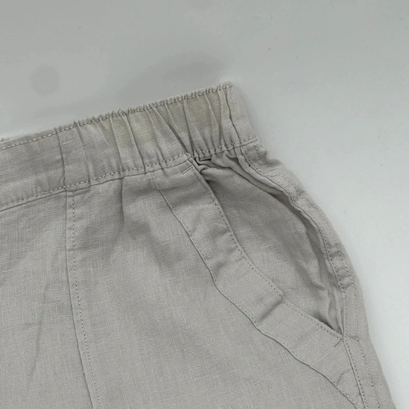 Nicole Miller 100% Linen Women's Pants Elastic Waist Pockets White Size XL - Picture 4 of 10